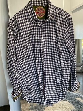 Robert Graham Purple & White Gingham Button-Down Shirt